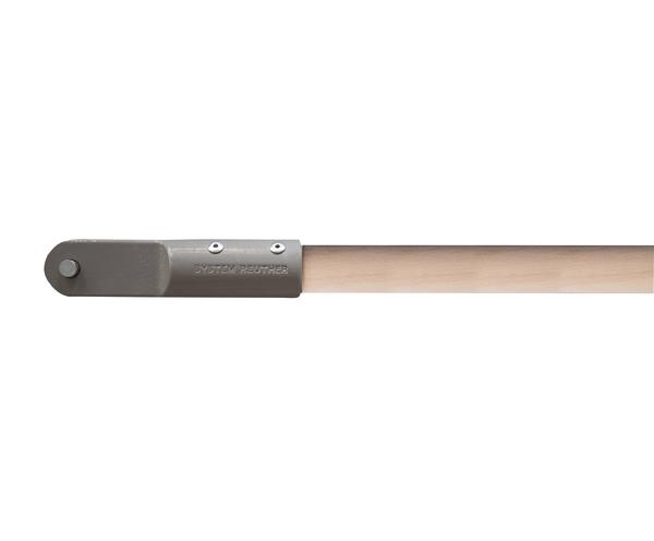 Spieth Stufenbarrenholm mit grauem Metallhalter und Befestigungsschrauben.