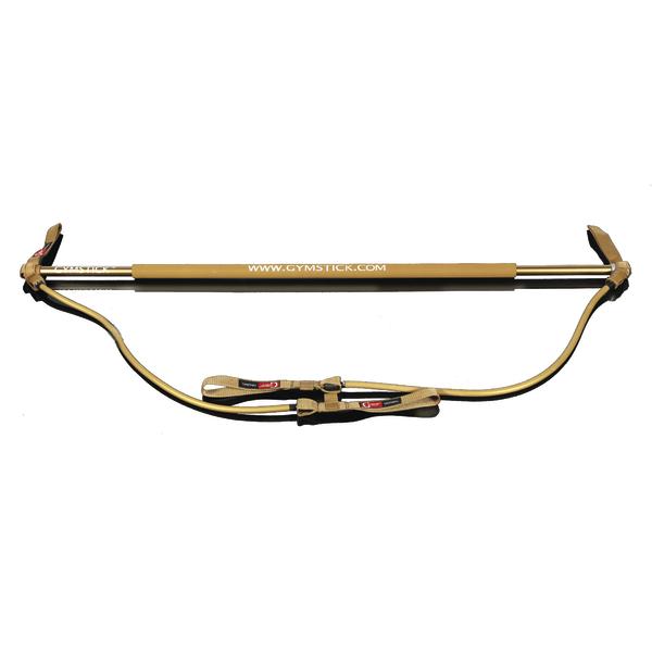 Gymstick Trainingsstab mit Widerstandsbändern für Kraft- und Fitnessübungen in Beige.