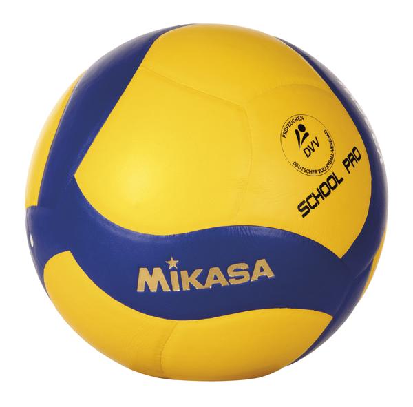 Volleyball Mikasa School Pro in Gelb und Blau, offizieller Deutscher Volleyball-Verband Ball.