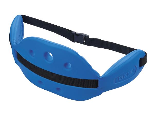 Schwimmgürtel blau mit verstellbarem Gurt für Schwimmunterstützung und Sicherheit im Wasser.