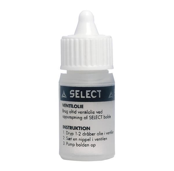 Kleine Flasche Ventilöl für SELECT Bälle mit Tropfspitze und Gebrauchsanweisung.