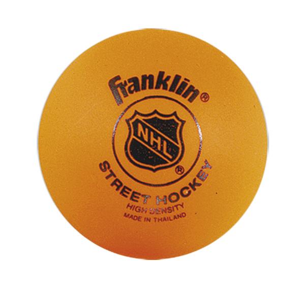 Oranger Franklin NHL Street Hockey Ball aus hochdichtem Material, Made in Thailand.