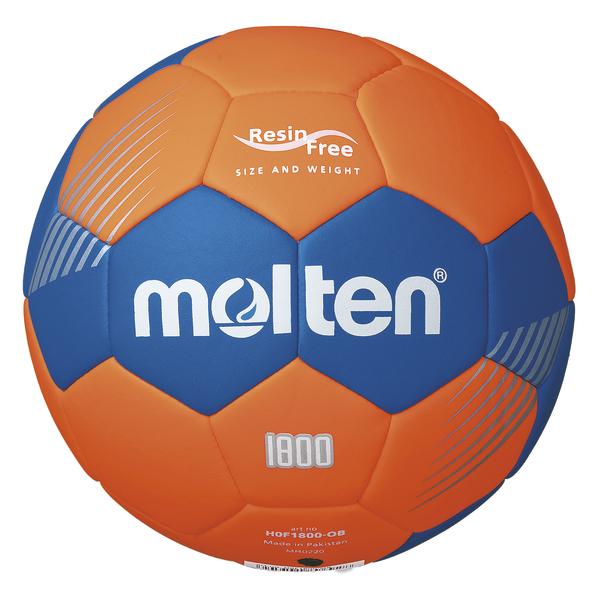 Handball Molten HOF1800-08, orange-blau, resinfrei, Größe 3, leicht und robust