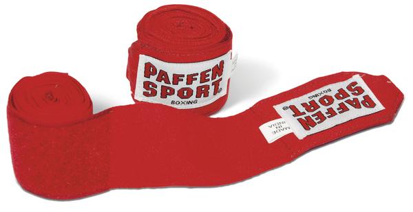 Rote Boxbandagen von Paffen Sport, ideal für Boxtraining und Wettkämpfe.