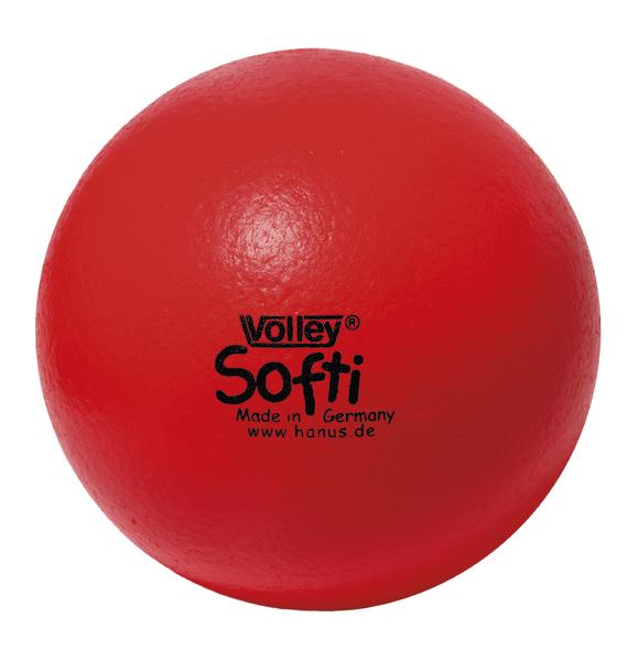 Roter Softball "Volley Softi" aus Schaumstoff, Made in Germany.