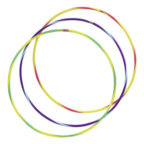 Bunte Hula-Hoop-Reifen aus Kunststoff, ideal für Fitness und Spiel im Freien.