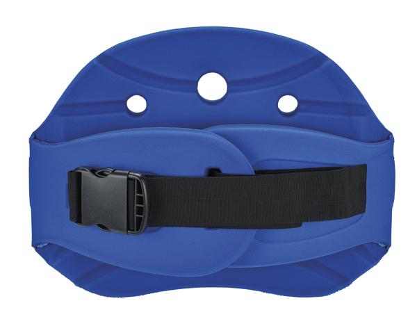 Blaues Schwimmgürtel-Trainingsgerät mit verstellbarem schwarzen Gurt und Schnalle.