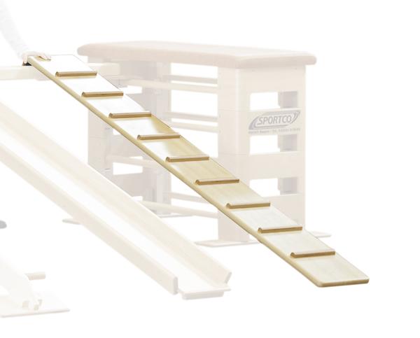 Holzleiter mit Sprossen für Turngeräte, geeignet für Sport und Gymnastik.