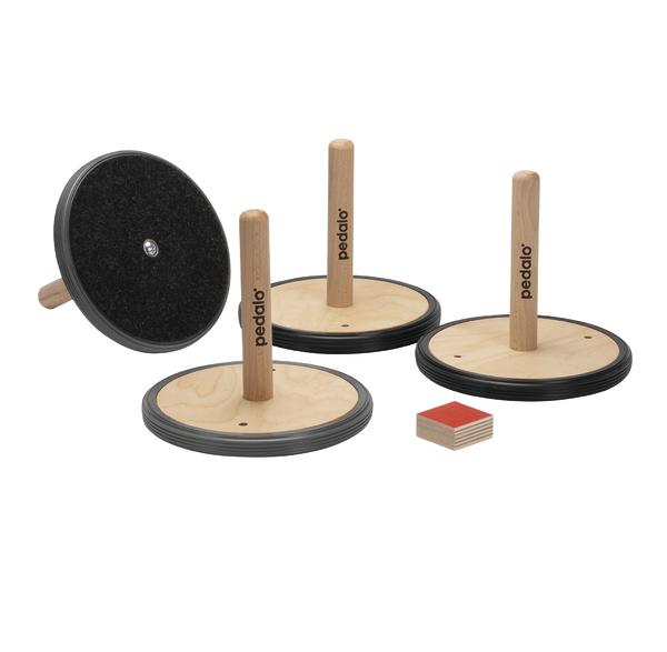 Pedalo Balancierkreisel aus Holz mit rutschfester Unterseite für Gleichgewichtstraining.