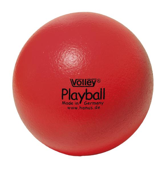 Roter Volley Playball aus Schaumstoff, weich und leicht, ideal für Indoor-Sport und Spiel.