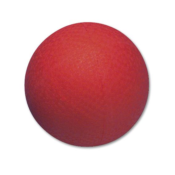 Roter Gummiball mit strukturierter Oberfläche, ideal für Kinder und Spiele.