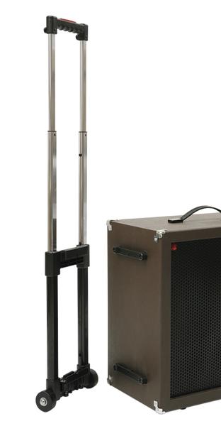 Trolley für Soundbox mit teleskopischem Koffergriff mit Rollen.