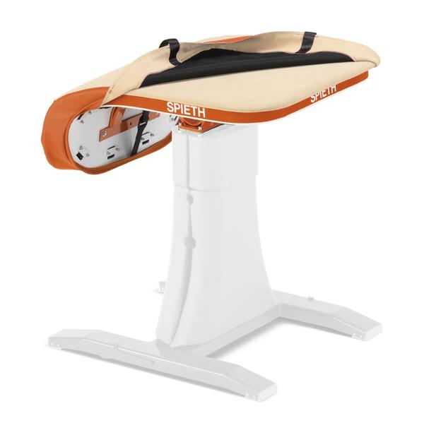 Turngerät für Kunstturnen mit gepolstertem Sitz und stabiler weißer Basis, Marke Spieth.