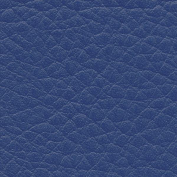 Blaues Leder mit feiner, strukturierter Narbung, geeignet für Möbel oder Accessoires.