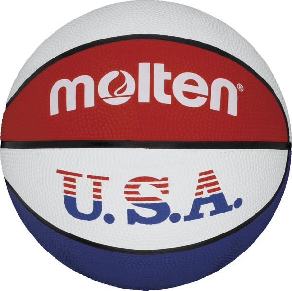 Molten Basketball in den Farben Rot, Weiß und Blau mit USA-Schriftzug.