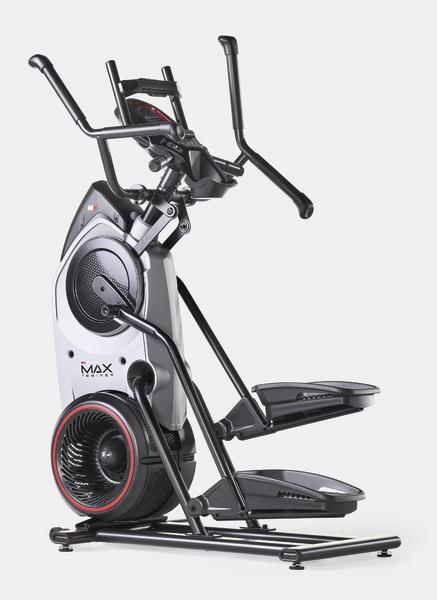 Schwarz-grauer Max Trainer Kombi Crosstrainer, Ellipsentrainer mit roten Akzenten, ergonomischen Handgriffen, großen Pedalen und integriertem Trainingsdisplay