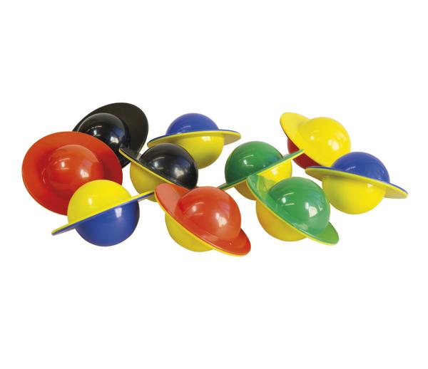 Bunte Hilfsmitteln für das Erlernen der richtigen Atemtechnik im Wasser, auf weißem Hintergrund.