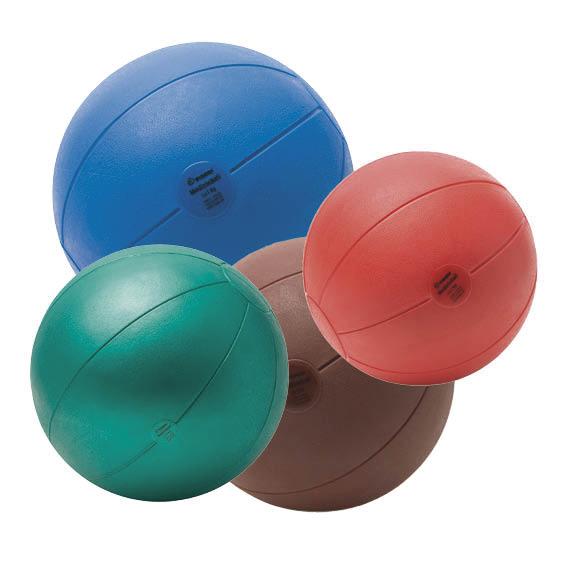 Medizinbälle in verschiedenen Farben und Größen für Fitness und Krafttraining.