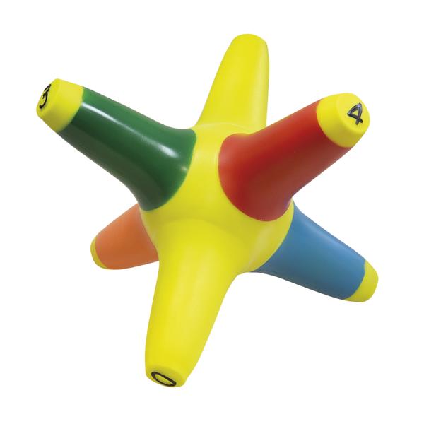 Bunter Wurfstern aus Kunststoff mit Zahlen, Spielzeug für Geschicklichkeitsspiele.
