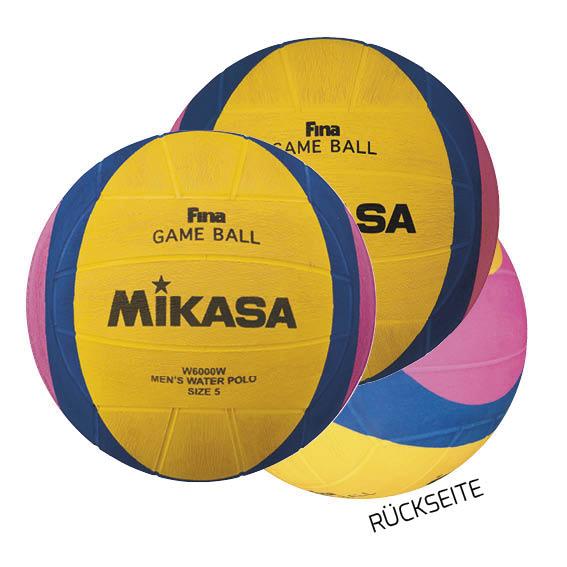 Mikasa Wasserball in Gelb und Blau, offizieller FINA Spielball für Herren, Größe 5.
