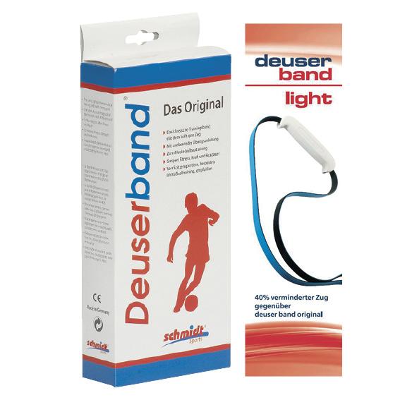 Verpackung und Produktabbildung des Deuserband Trainingsbands für Fußballspieler.