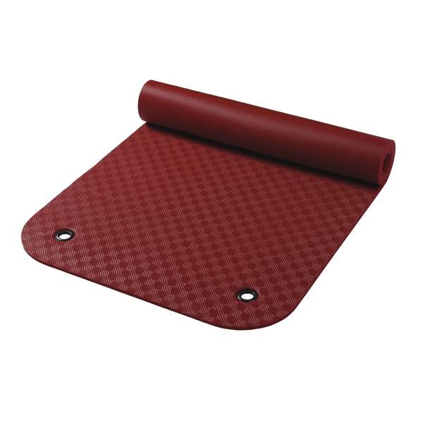Sport- und Gymnastikmatte KOMFORT mit Ösen, Größe 180 x 65 x 0,8 cm, rot