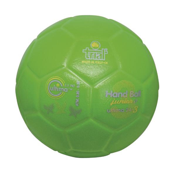 Grüner Handball mit Markenaufdruck, ideal für Jugend-Handballtraining und Spiele.