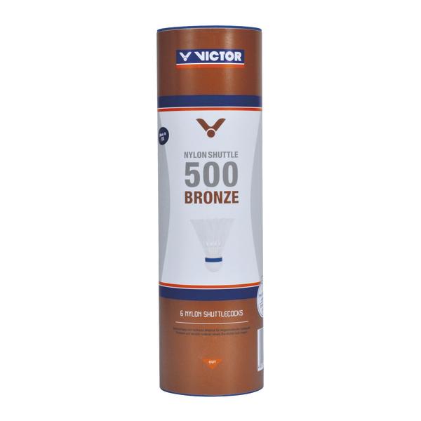 Victor Nylon Shuttle 500 Bronze-Federballdose auf weißem Hintergrund.