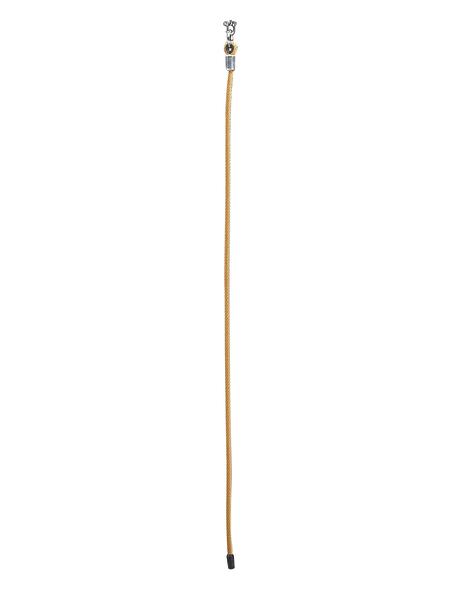 Gelbes Klettertau mit Einhängering, ca. 2 Meter lang.
