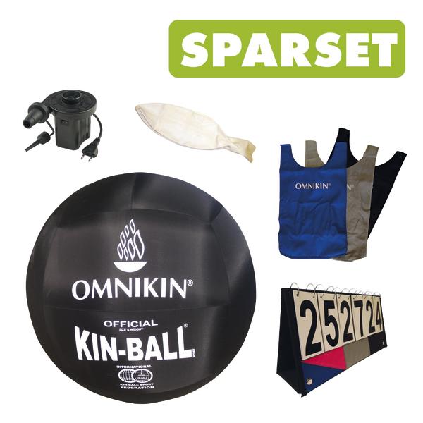 Kin-Ball Set mit Ball, Pumpe, Trikots und Spielstandanzeige für Teamsport.