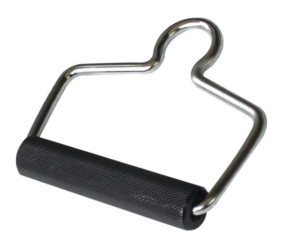 Griff für Kabelzugmaschine mit schwarzem Gummigriff und Metallrahmen, Fitnessgerät Zubehör.