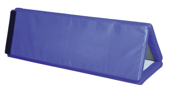 Blaues faltbares Sitzkissen aus Schaumstoff mit strapazierfähigem Bezug und Klettverschluss.