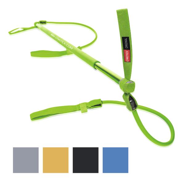 Verschiedene Gymstick-Fitnessbänder in verschiedenen Farben für Widerstandstraining.