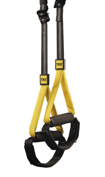 TRX Suspension Trainer gelb-schwarzer Fitness-Gurt für Ganzkörper-Workout.