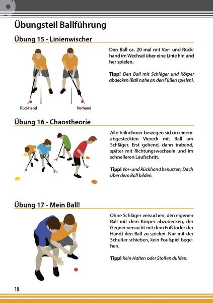 Illustration von Ballführung mit Vor- und Rückhand beim Linienwischer-Training.