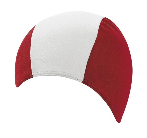 Textil-Badekappe, Badekappe einzeln, rot/weiß