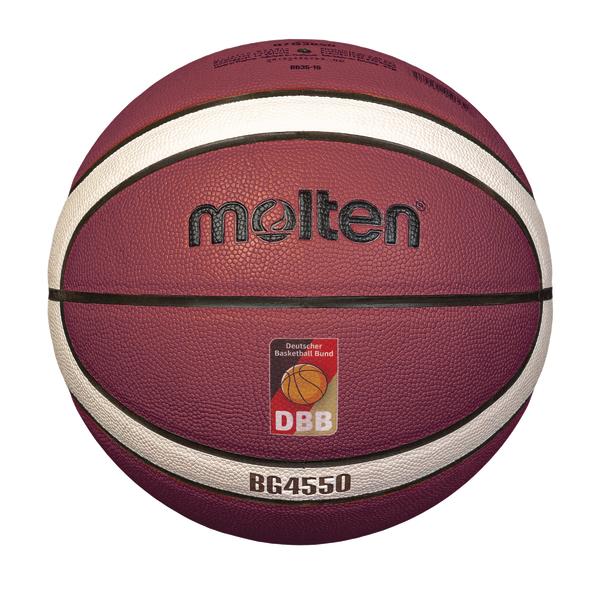 Molten BG4550 Basketball mit DBB-Logo, rot-weiß, offizieller Spielball für Basketball.