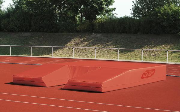 Sportco Stabhochsprungmatte, Standard, Größe 500 x 350 x 80 cm, rot