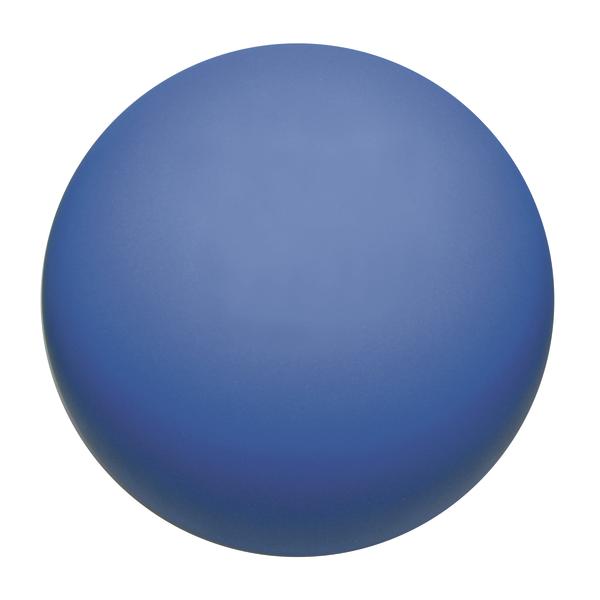 Blauer Gymnastikball für Fitness und Physiotherapie, runde Form, glatte Oberfläche.