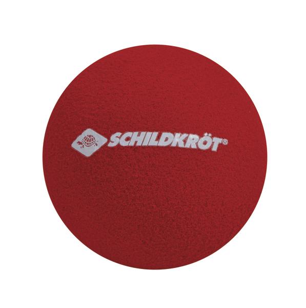 Roter Tischtennisball mit Schildkröt-Logo, ideal für Tischtennisspiele und Training.
