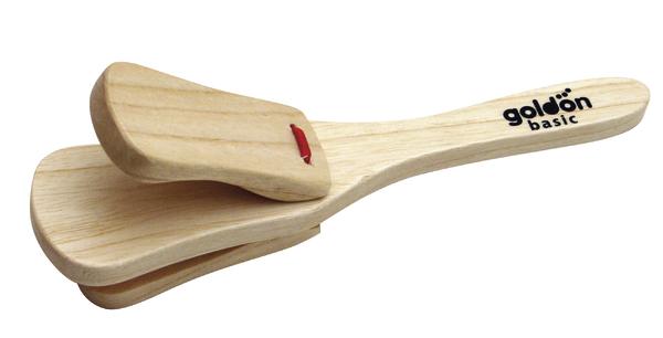 Kastagnette mit flacher Kelle und rotem Band, Marke Goldön Basic