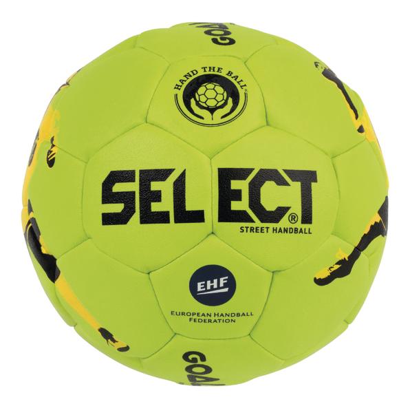 Grüner SELECT Street Handball mit EHF-Logo und Handball-Motiv, ideal für Straßenhandball.