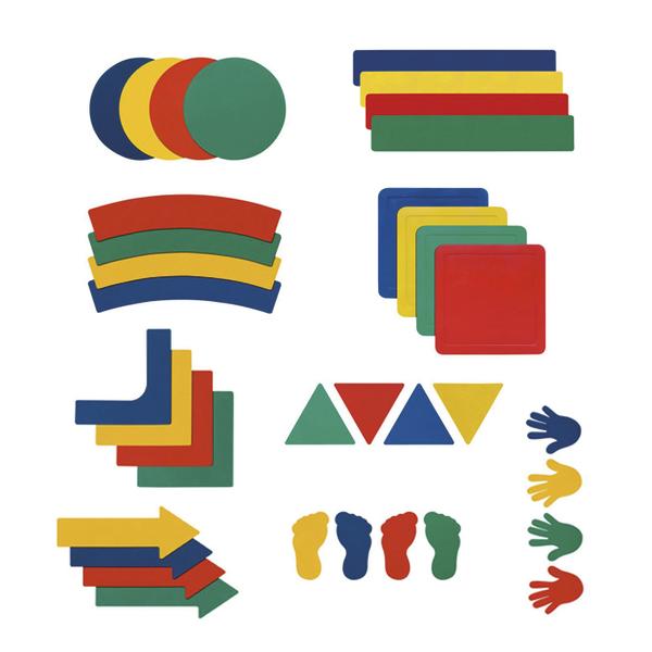 Spielscheiben in verschiedenen Formen und Farben.