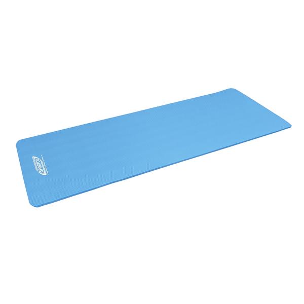 Blaue Sportco Fitness- und Gymnastikmatte aus Schaumstoff, rechteckig, rutschfest.