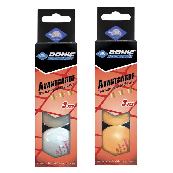 links: Donic Schildkröt Avantgarde Tischtennisbälle, 3 Stück, weiß, Premium-Qualität  
 rechts: Donic Schildkröt Avantgarde Tischtennisbälle, 3 Stück, orange, Premium-Qualität