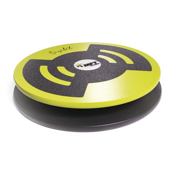 Balance-Board in Gelb und Schwarz zur Stabilitäts- und Gleichgewichtstraining.