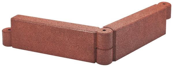 Rotes Gummipflaster Eckstück für rutschfeste Bodenbeläge im Außenbereich.