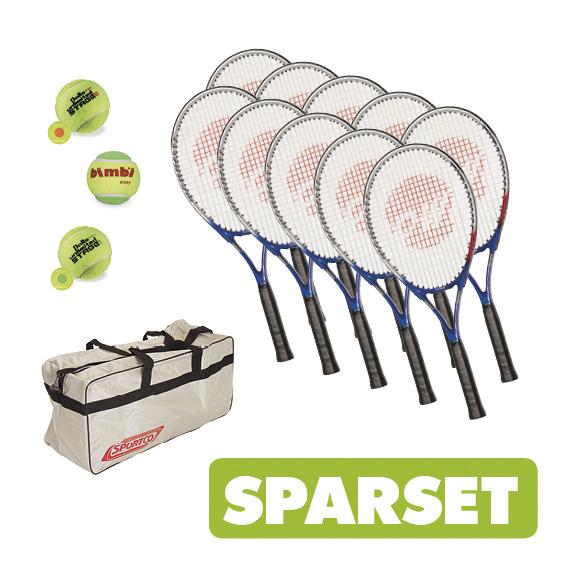 Tennis-Set mit 8 Schlägern, 3 Bällen und Sporttasche, ideal für Training und Sparset.