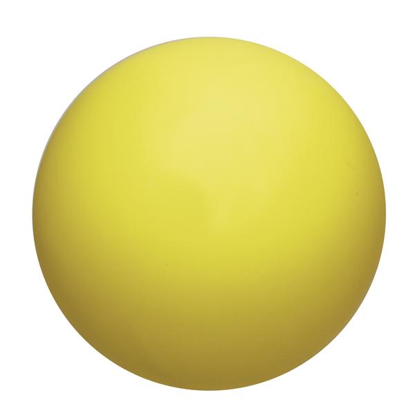 Gelber Spielball, runde Form, glatte Oberfläche.