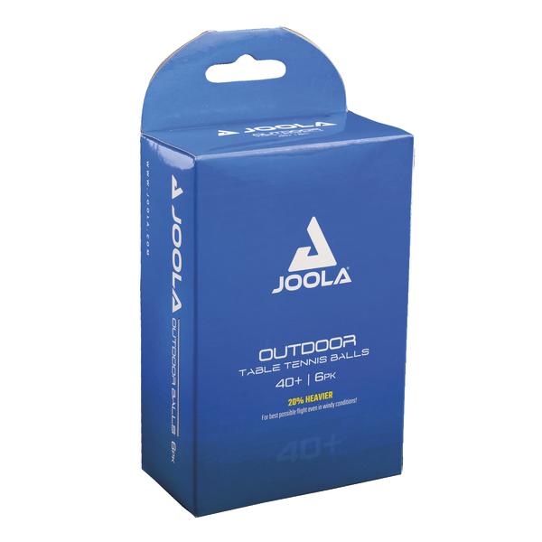 JOOLA Outdoor Tischtennisbälle 40+ in blauer Verpackung, 6er Pack, wetterfest und schwerer.